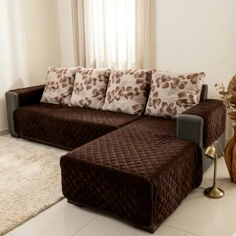 Protetor para sofa so assento com chaise sob medida(favor entrar em contato sob medida)