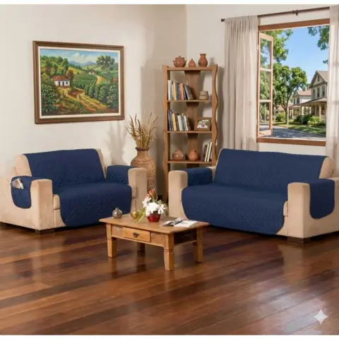 Kit Protetor Para Sofa 3 e 2 Lugares Matelado Zig Zag - MaYu