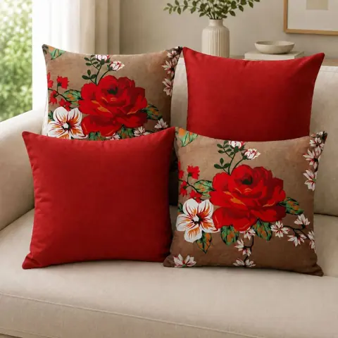 Kit Decorativo 04 Capas para Almofada 45x45cm Diversas Cores Decoração Sala Moderna Luxo