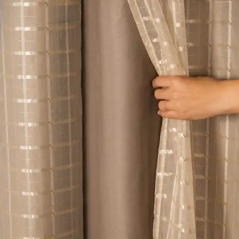 Cortina Blackout PVC Voil Xadrez 1,40 × 1,70 / 2,00 X 1,40