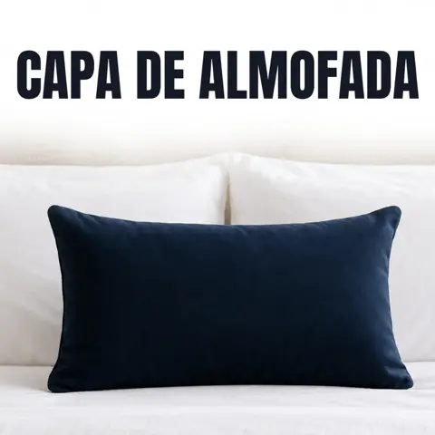 01 Capa Almofada 60x40 Suede Liso Baguete Retangular Veludo Decorativa Zíper Invisível Aveludado
