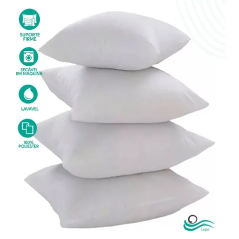 Kit enchimentos para almofadas 45x45 fibra siliconada virgem antialérgico antiácaro