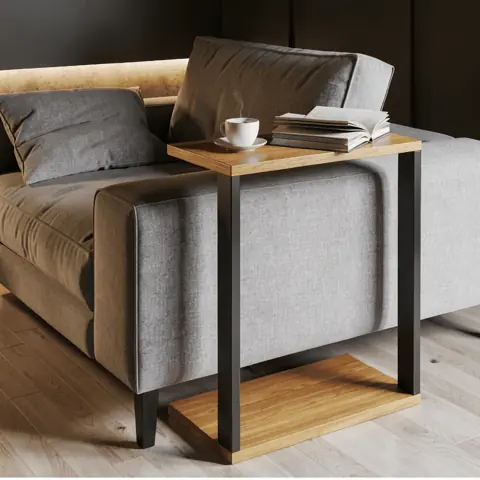 Mesinha Lateral Para Sofá Estilo Industrial 100% MDF, mesa apoio, mesa auxiliar sofá, mesa de canto