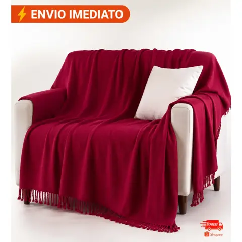 Manta Para Sofá 2 a 3 Lugares Verão Cama De Solteiro Frio Gigante 210Mx120M 100% Algodão