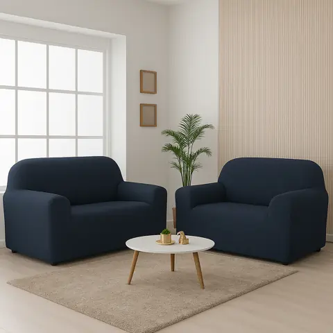Kit Capa de sofá 2 e 3 lugares coladinha ligadinha lisa malha gel 100% poliéster