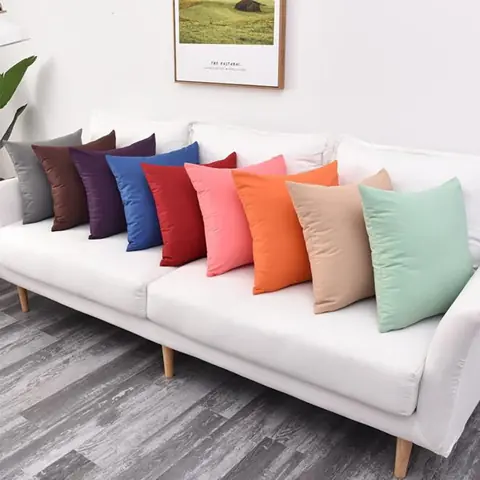 Capa De Almofada 60x60 cm Lisa Em Tecido Oxford Com Ziper Em Varias Cores