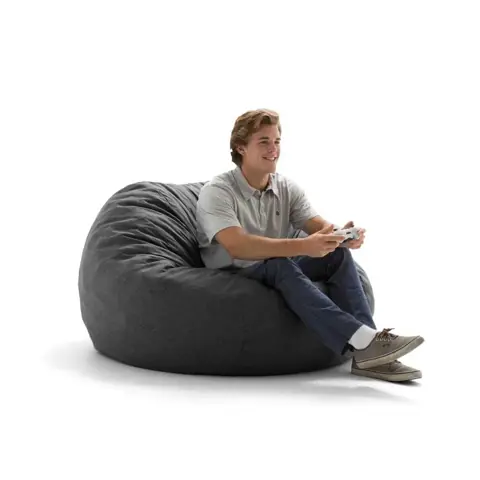 Puff Gigante Redondo Gamer Premium 120x50 Diâmetro do Tecido Suede Sem Enchimento