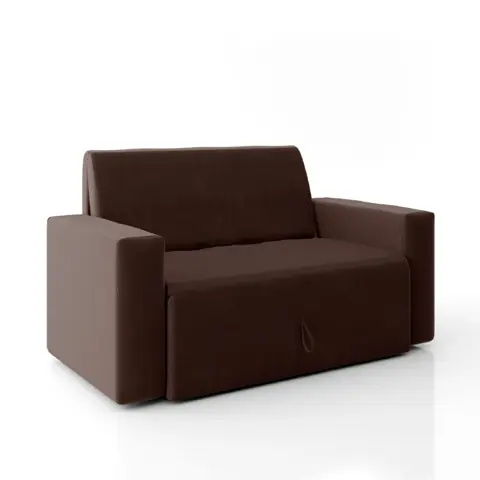 Sofá-cama 2 lugares Pratik 5000 Mamflex Marrom Suede