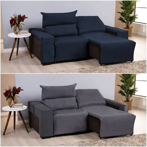 Kit Capa Protetora de Sofá Retrátil 2 Lugares Luxo Soft