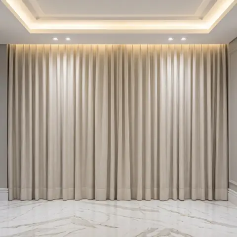 Cortina Trilho Suíço Duplo Voil Linho + Forro Blackout 6,00x2,30/2,40/2,50/2,60/2,70/2,80 Alto Padrão