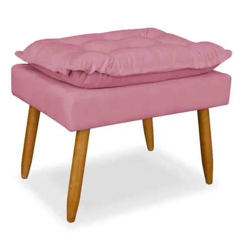 Puff Banqueta Opalak Decorativo Pés Palito Suede Premium