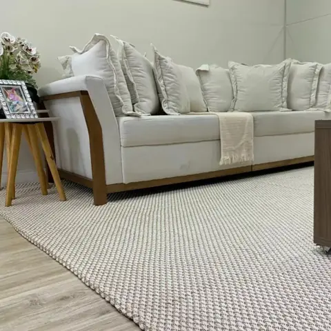Tapete De Sala Grande 100% Algodão Confortável e Prático! Lavável à Máquina