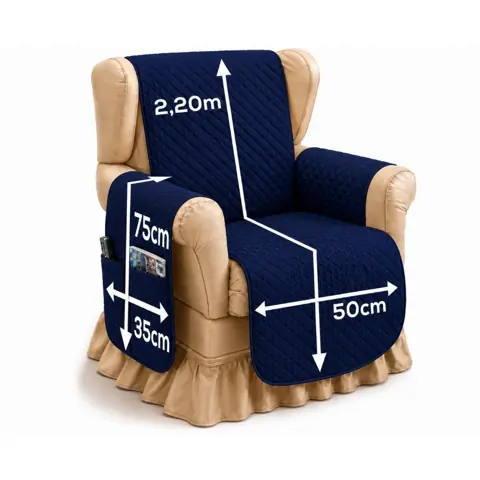 Protetor De Poltrona Do Papai 01 Lugar Matelado Anti-Pelos Retrátil Toque Macio Proteção Para Pets