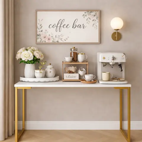 Aparador Decorativo para Sala ou Cantinho do Café Mesa Console Moderna MDF