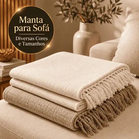 Manta para Sofá 3,00x1,80 / 2,40x1,80 King Luxo Gigante 100% Algodão Protetor Decoração