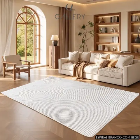 Tapete 200x240cm Antiderrapante Geométrico para Sala quarto