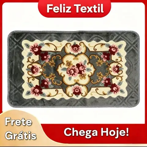 Tapete Floral 60x90cm Geometrico Antiderrapante Para Quartos, Sala Boa Qualidade Zon