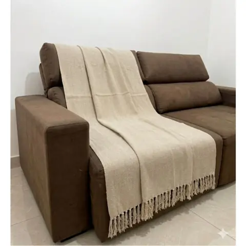 Manta Para Sofá Luxuoso Gigante 2.10x1.20 Luxo Aconchego Casa Nova Elegante Decoração