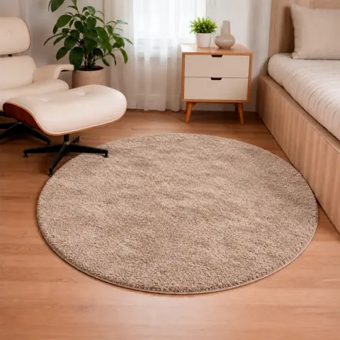 Tapete Redondo 0,80cm Quarto Sala Escritório Pelo Macio Antiderrapante