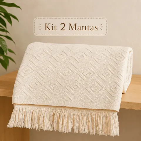 Kit 2 Manta Para Sofá 3,00 x 1,80M / 2,40 x 1,80 King Gigante 100% Algodão Protetor Decoração Luxo