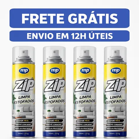 Kit Limpa a Seco Estofados Zip Clean Spray 300ml Limpeza Profunda Rápida Fácil Aeroflex 1/2/3/4