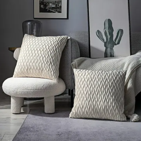 KIT 2 Capa de Almofadas Decorativas Veludo Linho Com Textura Para Sofá E Cama Tendência Decoração