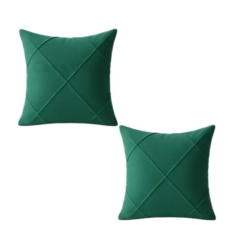 Kit 2 Capas de Almofada Suede Drapeadas 45x45 com Zíper Invisível - Acabamento Premium