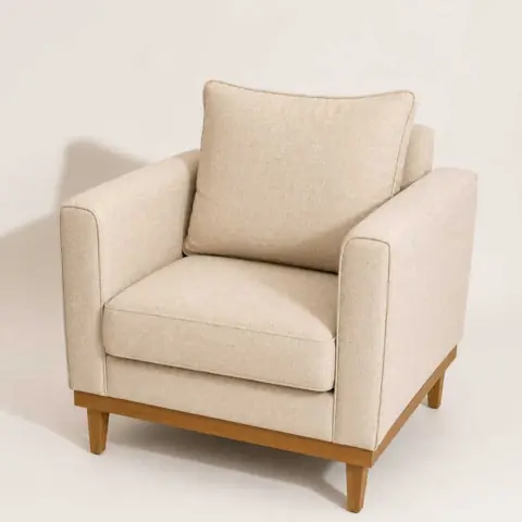 Poltrona Sofázinho Beny Linho Decorativo Reforçado Sala Quarto Recepção