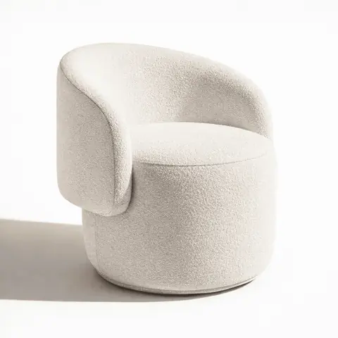 Poltrona Decorativa Aisha - Poltrona Para Decoração E Sala De Estar E Recepção Boucle Luxuoso