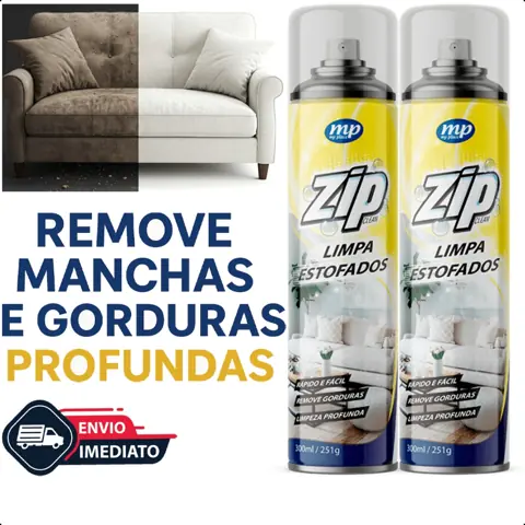 Limpa ESTOFADOS Espuma Para Limpeza de Estofados Spray Zip Clean 300ml