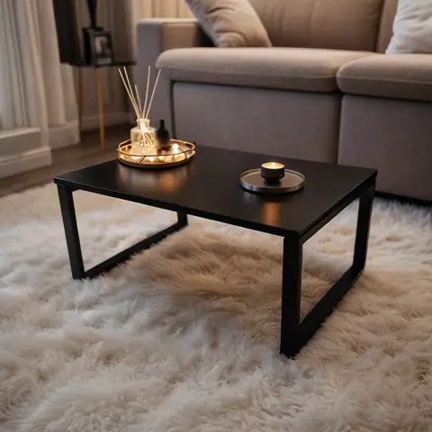 Mesinha de Centro Industrial Decorativa de Sala Pés De Ferro Madeira Premium BRANCO, PRETO OU FREIJÓ