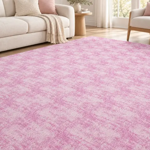 Tapete Rosa Térmico Infantil 2,00 M X 1,40 M Antiderrapante Para Quarto De Menina E Sala de Leitura