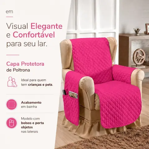 Capa Para Sofá 01 Lugar Poltrona Protetor Matelado Retrátil Toque Macio