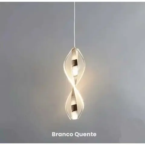 Lustre espiral moderno para sala de jantar, cabeceira, sala de estar bivolt 110v-220v 3cors