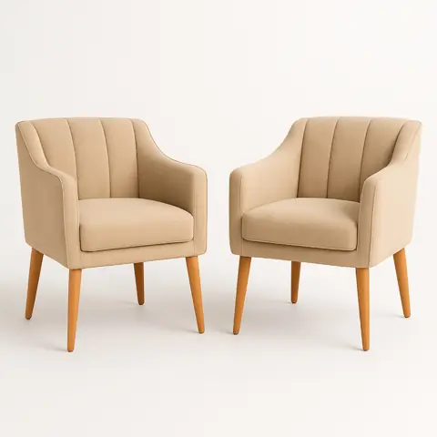 Kit com 2 Cadeiras Poltrona para Sala Moderna e Confortável Mila Suede