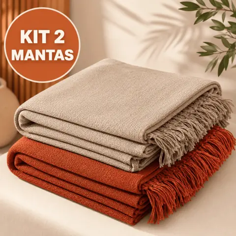 Kit 2 Mantas Para Sofá Gigante, Protetora e Decorativa de Luxo
