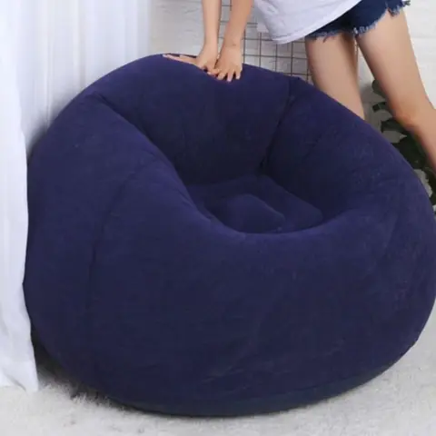 Azul Puff Gigante Redondo 99*83 Puff Gigante suede