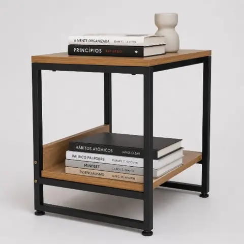 Mesinha de Canto Mesa Lateral para Sofá Sala Quarto Criado-Mudo Mesa de Apoio Pequena Decorativa