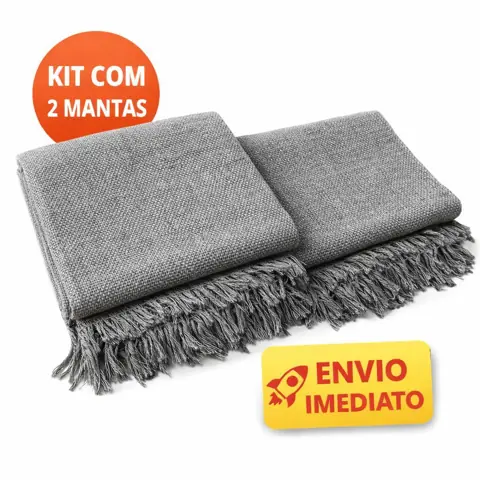 Kit 2 Mantas Decorativas Gigante Para Sofá Tamanho 2,10X1,20 Direto Da Fabrica