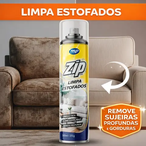Espuma Spray Limpa Estofados Spray Zip 300ml My Place Limpeza a Seco Carro Sofá Tapete Colchão Almofada...