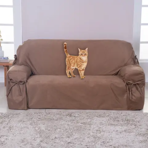 Capa de Sofá Anti Gato Em Suede Semi Impermeável - Vários Tamanhos e Cores
