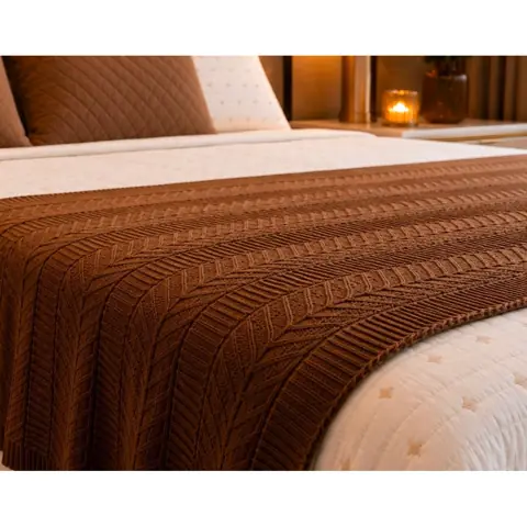 Peseira cama em tricot manta trançado luxo sofá ou cama