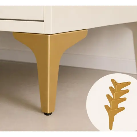Kit 4 Pés de Aço para Móveis Elegante Resistente para Sofás e Móveis Preto ou Dourado - LH Móveis