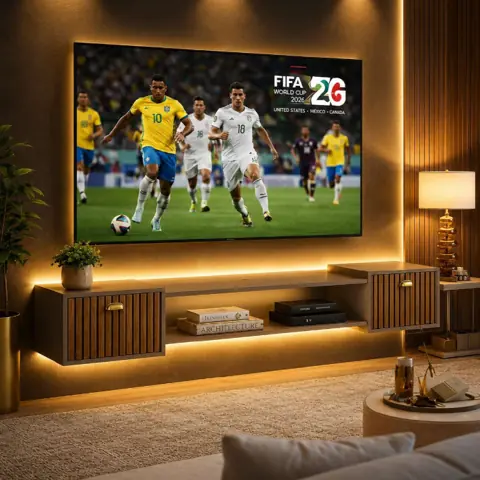 Rack Leão 1.80CM Suspenso Home com 2 Portas para Tv de Até 75 Polegadas