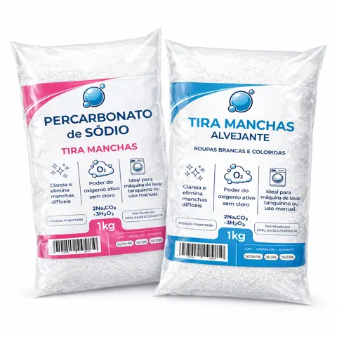 Tira Manchas Alvejante 1kg E Percarbonato de Sódio 1kg Remove Manchas