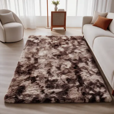 Tapete Para Sala Felpudo Peludo 2,00x1,40m Antiderrapante Grande Luxo Quarto Decorativo Moderno