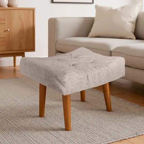 Puff Banqueta Decorativa Suede Veludo - Pés Palito Madeira • Resistente até 150kg • Confortável e Moderno...