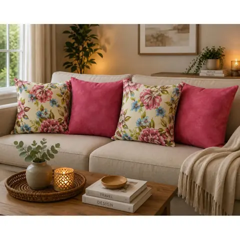 kit 4 Capas de Almofadas Decorativas 45x45 Com Zíper Lisa e Estampada