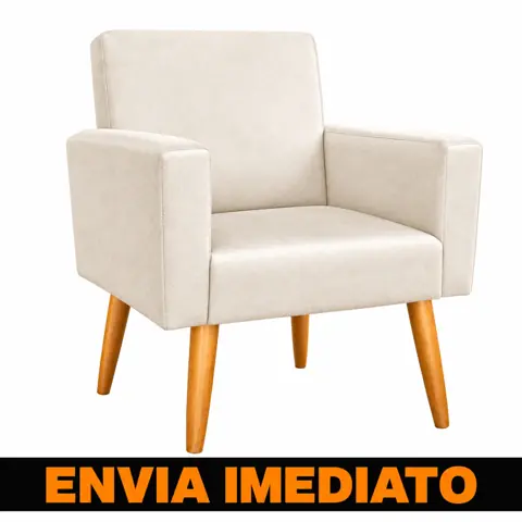 Poltrona para Salão de Beleza Nina Pés Palito Suede