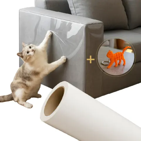 Protetor De Sofá Móveis Adesivo Gatos Pets Anti-arranhão Arranhador Transparente 30X300cm +